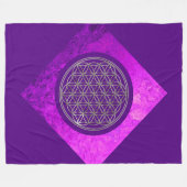 Blume des Lebens / Lebensgefühl - SILVER Fleecedecke (Vorderseite (Horizontal))