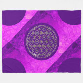 Blume des Lebens / Lebensgefühl - SILVER Fleecedecke (Vorderseite (Horizontal))