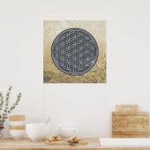 Blume des Lebens / Lebensgefühl - SILVER Poster (Küche)