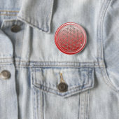 Blume des Lebens / Lebensgefühl - SILVER rot Button (Beispiel)
