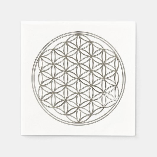 Blume des Lebens / Lebensgefühl - SILVER Serviette (Vorderseite)