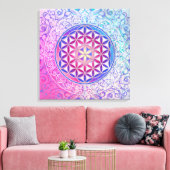 Blume des Lebens / Lebensgefühl - Verzierung V Leinwanddruck (Insitu (Wohnzimmer))