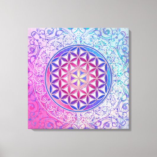 Blume des Lebens / Lebensgefühl - Verzierung V Leinwanddruck (Vorderseite)
