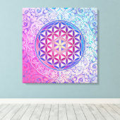 Blume des Lebens / Lebensgefühl - Verzierung V Leinwanddruck (Insitu (Holzboden))