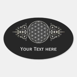 Blume des Lebens / Lebensgefühl - Vintag I Ovaler Aufkleber