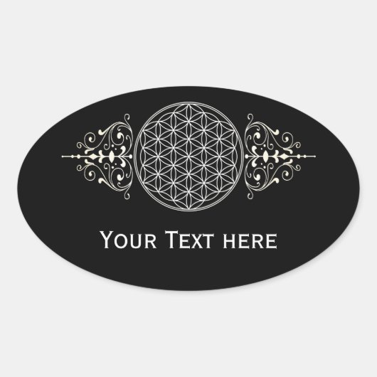 Blume des Lebens / Lebensgefühl - Vintag I Ovaler Aufkleber (Vorderseite)