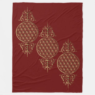 Blume des Lebens / Lebensgefühl - Vintag VIII Fleecedecke