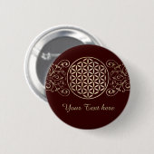 Blume des Lebens / Lebensgefühl - Vintag X Button (Vorne & Hinten)