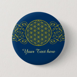 Blume des Lebens / Lebensgefühl - Vintag XI Button