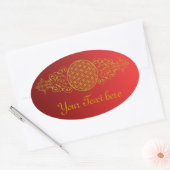 Blume des Lebens / Lebensgefühl - Vintag XI Ovaler Aufkleber (Umschlag)