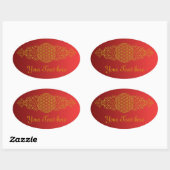 Blume des Lebens / Lebensgefühl - Vintag XI Ovaler Aufkleber (Blatt)