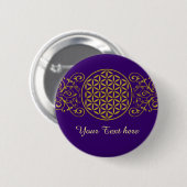 Blume des Lebens / Lebensgefühl - Vintag XII Button (Vorne & Hinten)