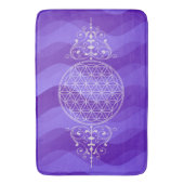 Blume des Lebens / Lebensgefühl - Vintages Leben Badematte (Vorderseite Vertikal)