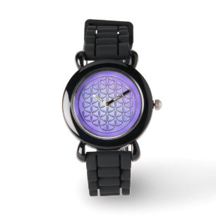 Blume des Lebens / Lebensgefühl - Violett der Brie Armbanduhr
