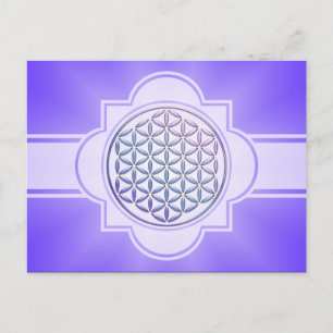 Blume des Lebens / Lebensgefühl - Violett der Brie Postkarte