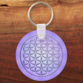 Blume des Lebens / Lebensgefühl - Violett der Brie Schlüsselanhänger (Vorderseite)