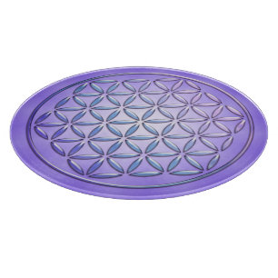 Blume des Lebens / Lebensgefühl - Violett der Brie Schneidebrett
