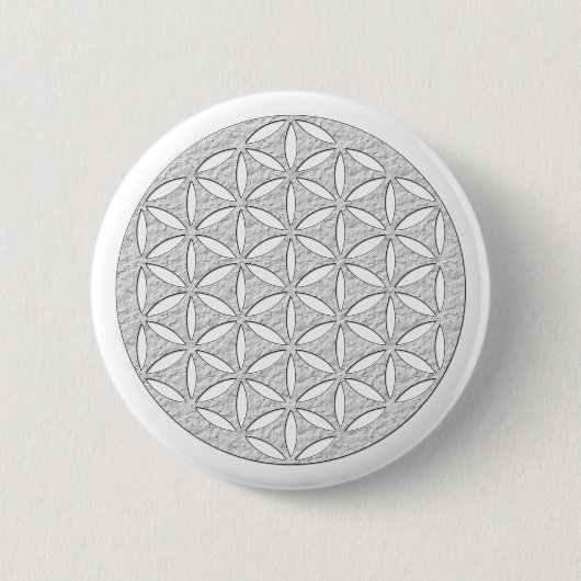 Blume des Lebens / Lebensgefühl - weiß Button (Vorderseite)