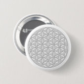 Blume des Lebens / Lebensgefühl - weiß Button (Vorne & Hinten)