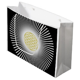 Blume des Lebens / Lebensgefühl - weiße Strahlen Große Geschenktüte