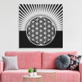 Blume des Lebens / Lebensgefühl - weiße Wohnung Leinwanddruck (Insitu (Wohnzimmer))