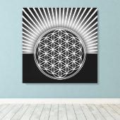 Blume des Lebens / Lebensgefühl - weiße Wohnung Leinwanddruck (Insitu (Holzboden))