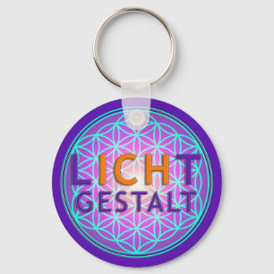 Blume des Lebens Lichtgestalt, violett Schlüsselanhänger