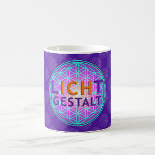Blume Des Lebens Lichtgestalt   violettes Muster Kaffeetasse