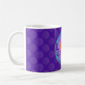 Blume Des Lebens Lichtgestalt | violettes Muster Kaffeetasse (Links)