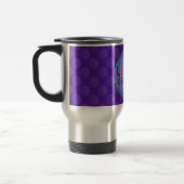 Blume Des Lebens Lichtgestalt | violettes Muster Reisebecher (Links)