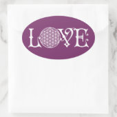 Blume des Lebens - LIEBE, Tätowierung Ovaler Aufkleber (Tasche)