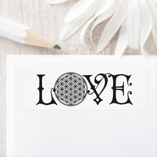 Blume des Lebens - LIEBE, Tätowierung schwarz (Insitu)