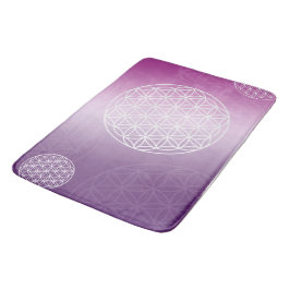 Blume des Lebens lila Badematte