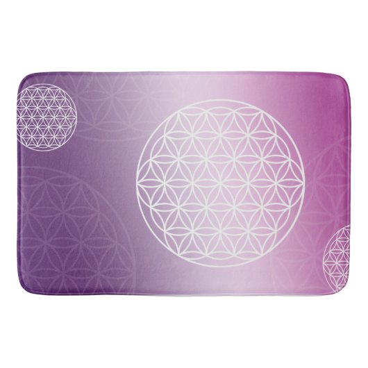 Blume des Lebens lila Badematte (Vorderseite)