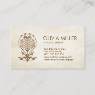 Blume des Lebens - Lotus Blume Ornament Visitenkarte