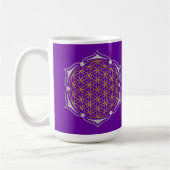 Blume des Lebens - Lotus gold silber Kaffeetasse (Links)