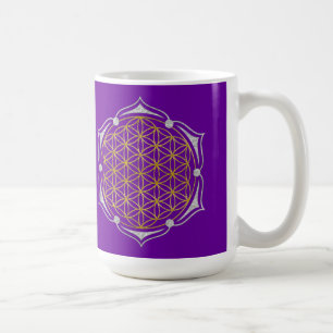 Blume des Lebens - Lotus gold silber Kaffeetasse