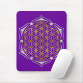 Blume des Lebens - Lotus gold silber Mousepad (Mit Mouse)