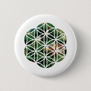 Blume des Lebens Lotus Malerei Button