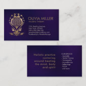 Blume des Lebens - Lotus-Ornament - Gold Visitenkarte (Vorne/Hinten)