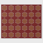 Blume des Lebens - Lotus - Silbergold Geschenkpapier (Flach)