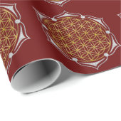 Blume des Lebens - Lotus - Silbergold Geschenkpapier (Rolleneckpunkt)