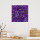Blume des Lebens - Lotus silver Poster (Küche)