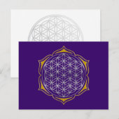 Blume des Lebens - Lotus silver Postkarte (Vorne/Hinten)