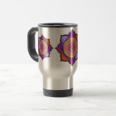 Blume des Lebens Lotus - violette Orange Reisebecher (Vorderseite Links)