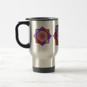 Blume des Lebens Lotus - violette Orange Reisebecher (Links)