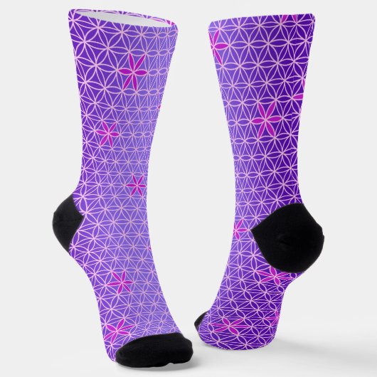 BLUME DES LEBENS - magenta - rosa Muster Socken (Gewinkelt)