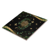 Blume des Lebens - Malachite Swirl und Schmetterli Fliese (Seite)