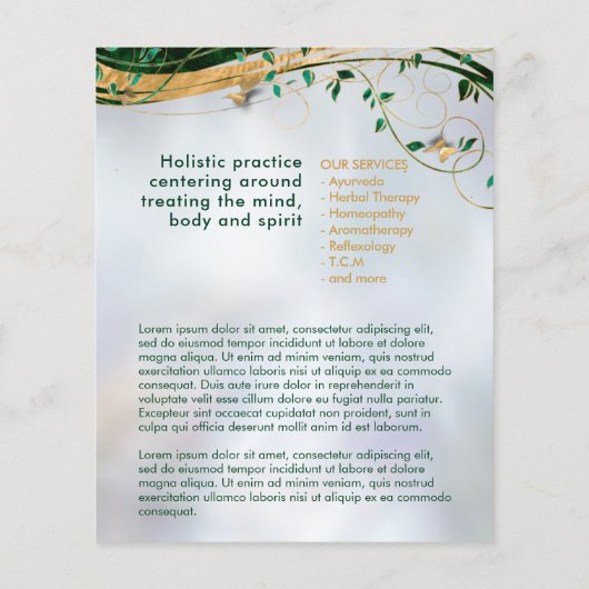 Blume des Lebens - Malachite Swirl und Schmetterli Flyer (Hinten)