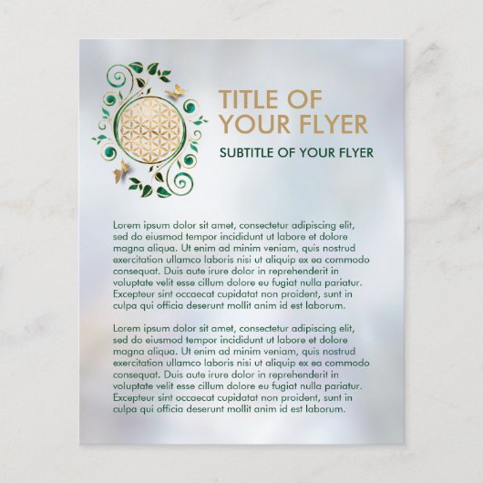 Blume des Lebens - Malachite Swirl und Schmetterli Flyer (Vorne)